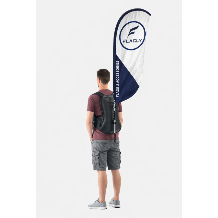 Individuelle Rucksackflaggen bedrucken | Mobile Werbung für Events & Messen