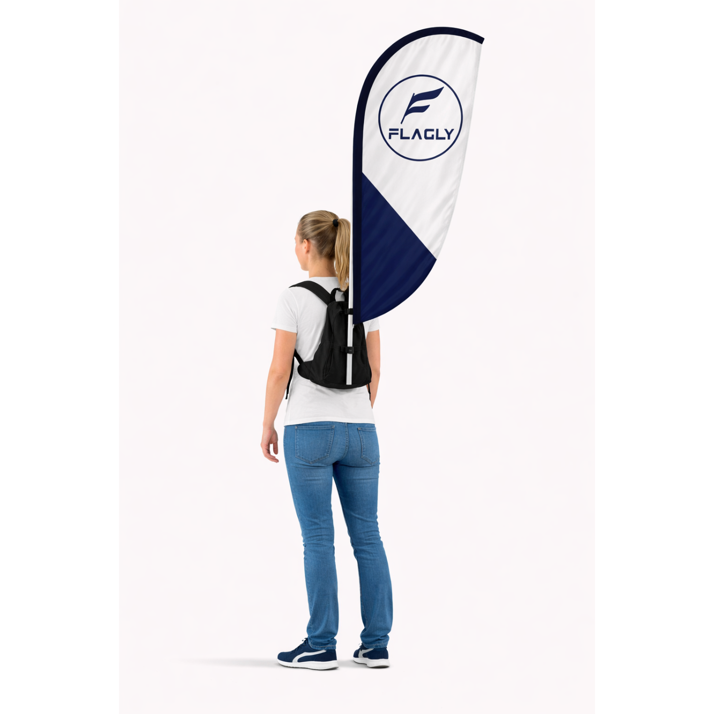 Individuelle Rucksackflaggen bedrucken | Mobile Werbung für Events & Messen