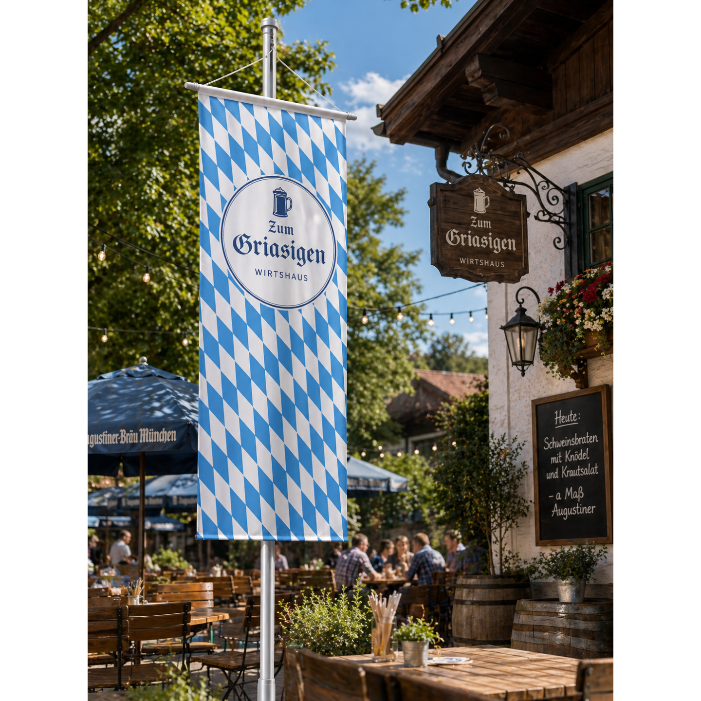 Bannerfahnen Outdoor bedrucken | Individuelle Werbebanner