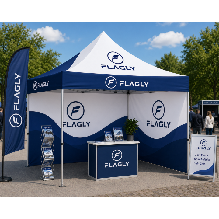 Eventzelt bedrucken | 3x3 m Werbezelt mit individuellem Druck