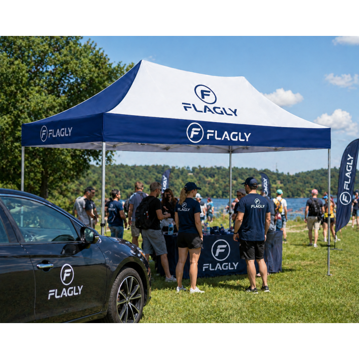 Eventzelt bedrucken | 4,5x3 m Werbezelt mit individuellem Druck