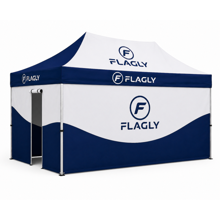 Eventzelt bedrucken | 4,5x3 m Werbezelt mit individuellem Druck