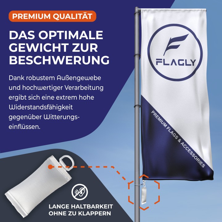 FLAGLY Premium Fahnengewicht 400 Gramm zur Fahnen Befestigung für Ihren Fahnenmast